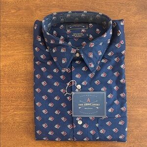 The Arrow Company Long Sleeve Button Down Blue Floral Shirt, size Large